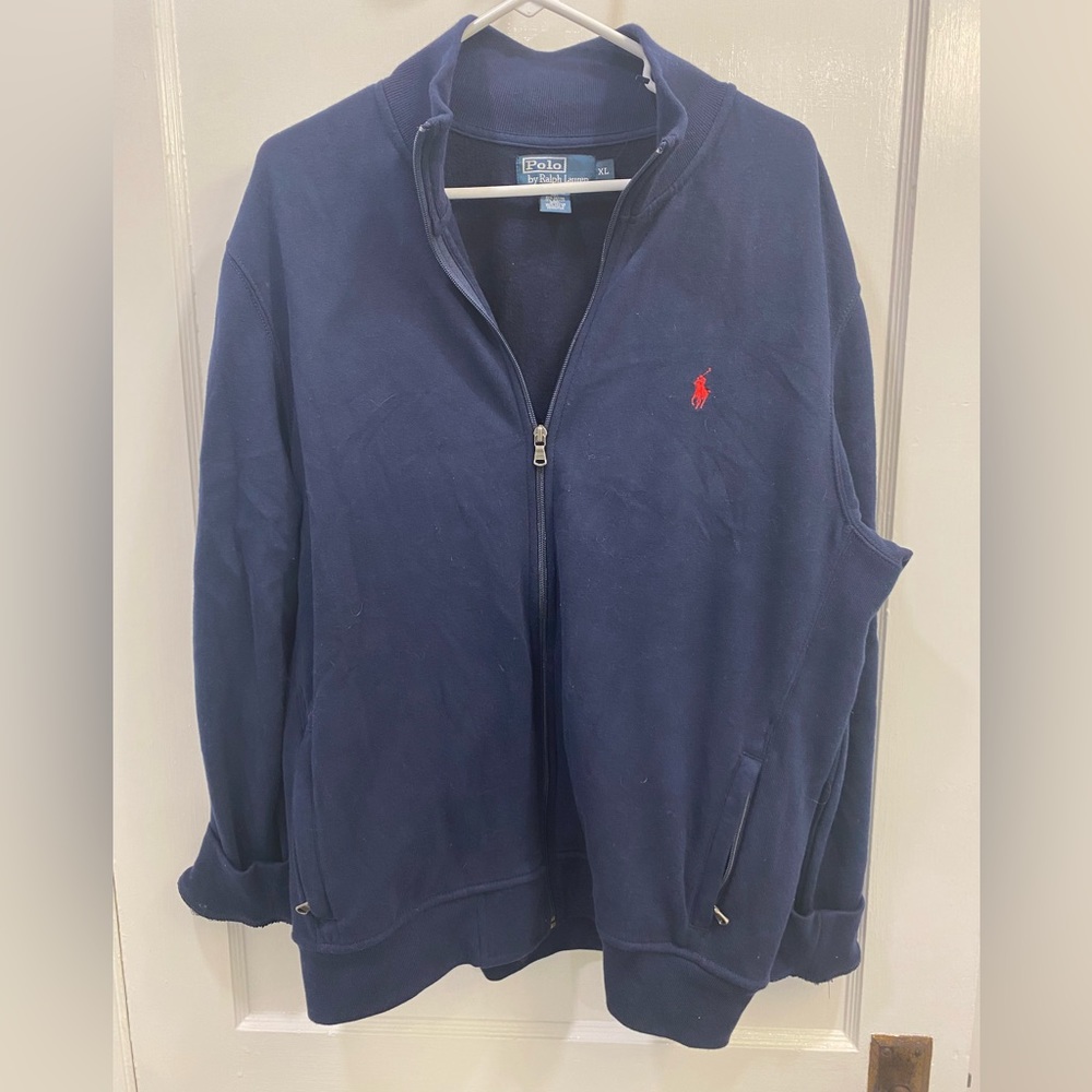Mens navy polo zip up